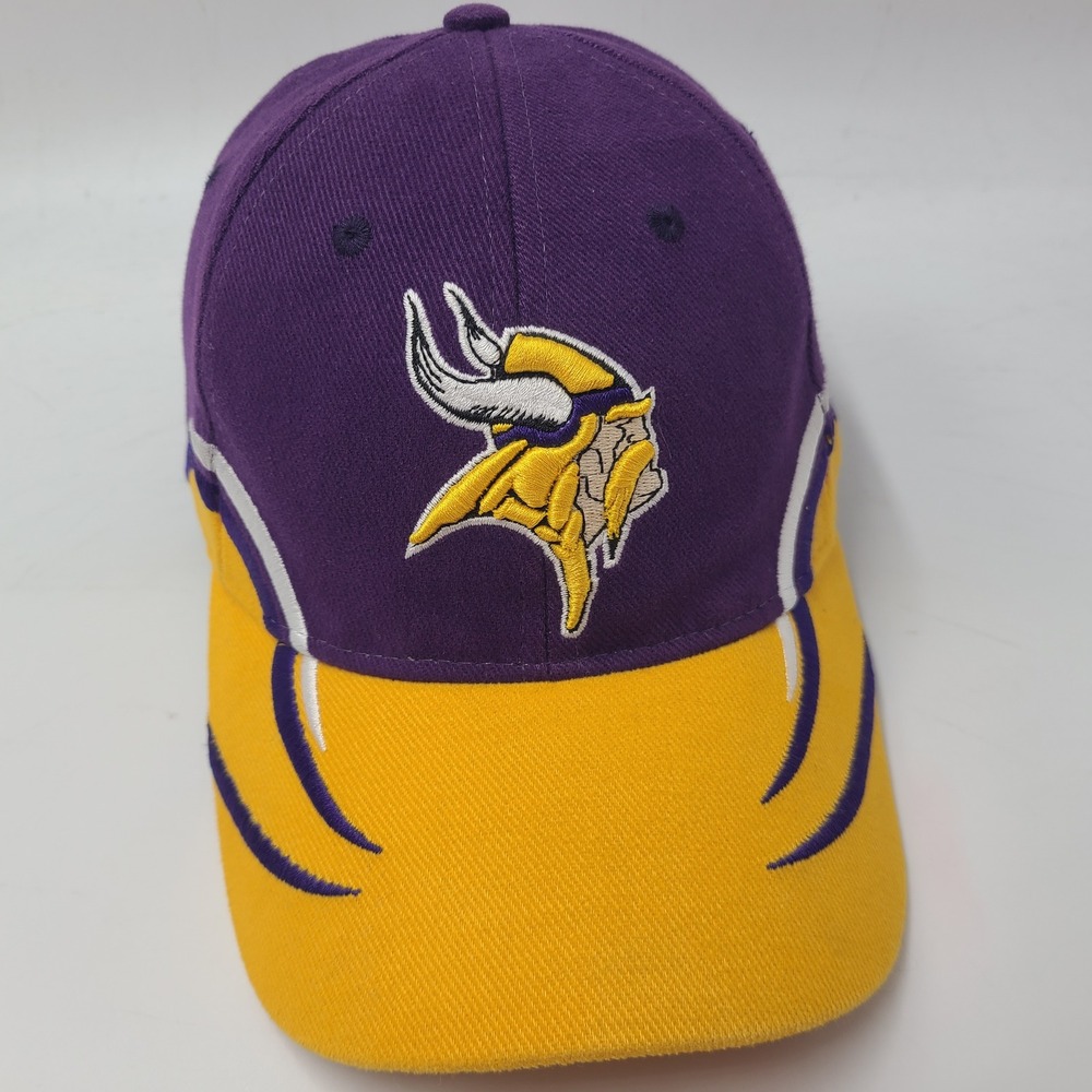 Vintage Minnesota Vikings Hat Adjustable Drew Pearson Purple Yellow NFL 90s Men